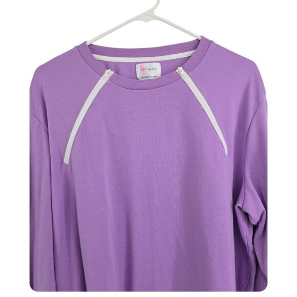 Comfy Chemo Long Sleeve Lavander Top Size XL - Picture 5 of 10